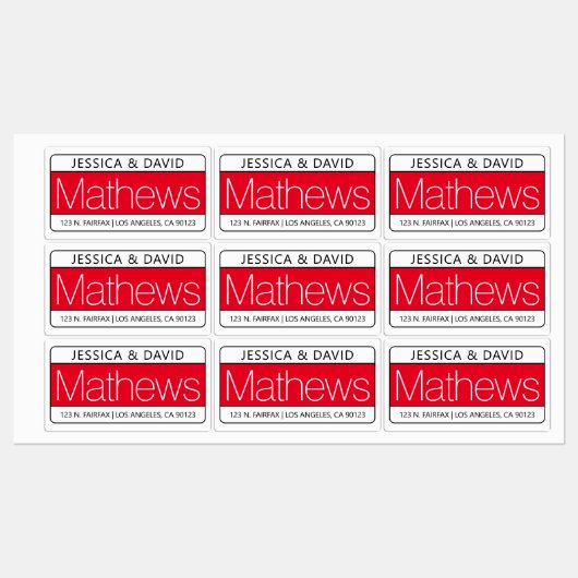 Uniek rood wit en zwart waterdicht labels (Vel)