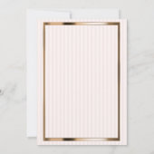 Uniek Roos Gold Striped Baby shower Kaart (Achterkant)