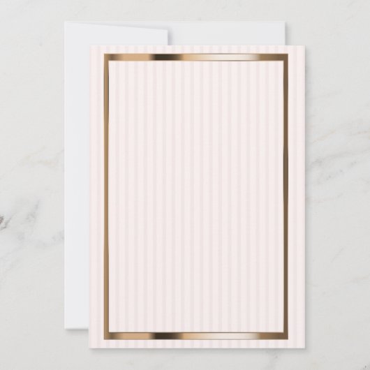 Uniek Roos Gold Striped Baby shower Kaart (Achterkant)