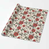 Uniek Roos Modern inpakpapier (Uitgerold)
