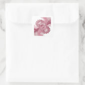 Uniek roze abstract labelontwerp vierkante sticker (Tas)