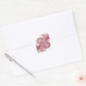 Uniek roze abstract labelontwerp vierkante sticker (Envelop)