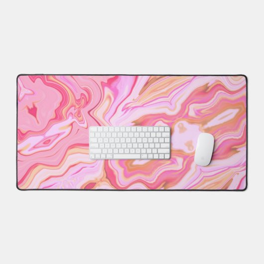 Uniek Roze Abstract Speels Marmeren Ontwerp Bureaumat (Keyboard & Muis)