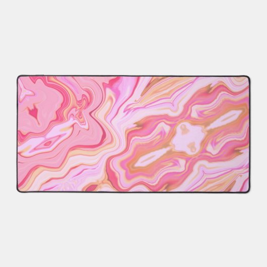 Uniek Roze Abstract Speels Marmeren Ontwerp Bureaumat (Voorkant)