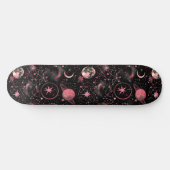 Uniek Roze Astrologie Design Skateboard (Horizontaal)