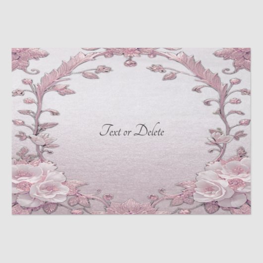 Uniek roze bloemen tissuepapier (Voorkant)