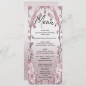 Uniek Roze Bloemen Trouwmenu Menu (Voorkant / Achterkant)