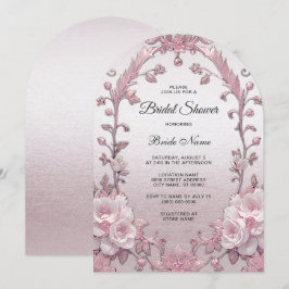 Uniek roze bloemen Vrijgezellenfeest Kaart