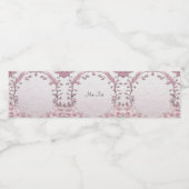 Uniek Roze Bloemen Water Flesetiket Waterfles Etiket (Enkel label)