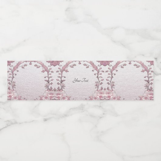 Uniek Roze Bloemen Water Flesetiket Waterfles Etiket (Enkel label)