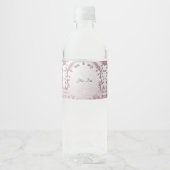Uniek Roze Bloemen Water Flesetiket Waterfles Etiket (Voorkant)