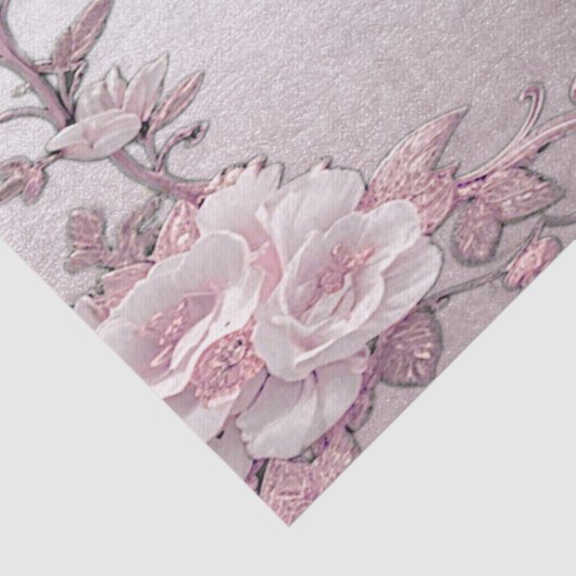 Uniek roze bloemenweefselpapier tissuepapier (Detail)