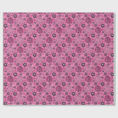 Uniek roze bloemmotief cadeaupapier (Vlak)