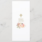 Uniek Roze bloesem, eerste verjaardag & baptisme Menu (Achterkant)