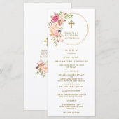 Uniek Roze bloesem, eerste verjaardag & baptisme Menu (Voorkant / Achterkant)