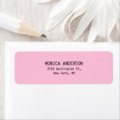 Uniek Roze Duidelijk Modern Terugkeeradresetiket Etiket (Insitu)