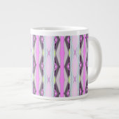 Uniek roze patroon grote koffiekop (Voorkant rechts)