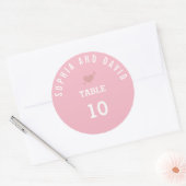 Uniek roze rondetafelnummer ronde sticker (Envelop)