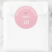 Uniek roze rondetafelnummer ronde sticker (Tas)