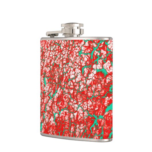 Uniek Roze rood groen Abstract patroon Heupfles (Links)