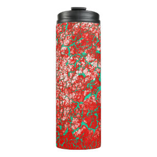 Uniek Roze rood groen Abstract patroon Thermosbeker