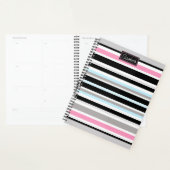 Uniek roze zwart Stripes patroon op maat Planner (Display)