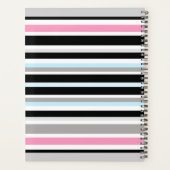 Uniek roze zwart Stripes patroon op maat Planner (Achterkant)