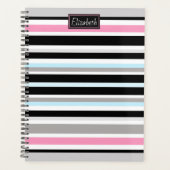 Uniek roze zwart Stripes patroon op maat Planner (Voorkant)