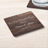 Uniek rustiek hout gelukkig ooit daarna kartonnen onderzetters (Schuin)