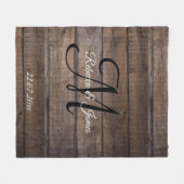 Uniek Rustisch Patroonmonogram script, aangepast Fleece Deken (Voorkant (Horizontaal))