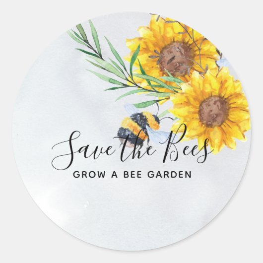 Uniek SAVE THE BEES Persoonlijk Ronde Sticker (Voorkant)