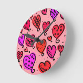 Uniek Schattige hartpatroon Ronde Klok (Hoek)
