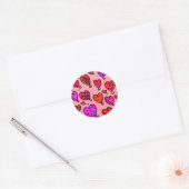 Uniek Schattige hartpatroon Ronde Sticker (Envelop)