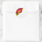 Uniek Schattige hartpatroon Ronde Sticker (Tas)