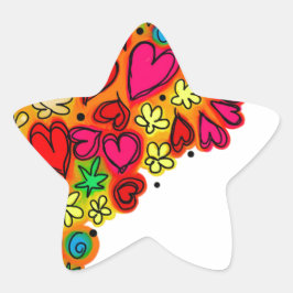 Uniek Schattige hartpatroon Ster Sticker