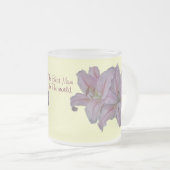 uniek schilderij van roze bloemen matglas koffiemok (Voorkant rechts)