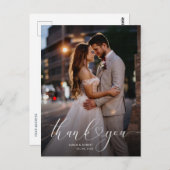 Uniek script bruiloft dank u fotokaart briefkaart (Voorkant / Achterkant)