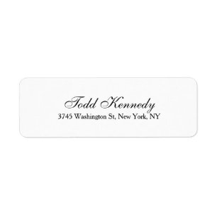 Uniek Script Creative Plain Zwart Wit Etiket