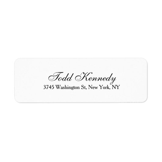 Uniek Script Creative Plain Zwart Wit Etiket (Voorkant)