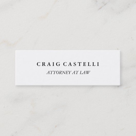 Uniek Slim Size Lawyer Black White Visitekaartje (Voorkant)