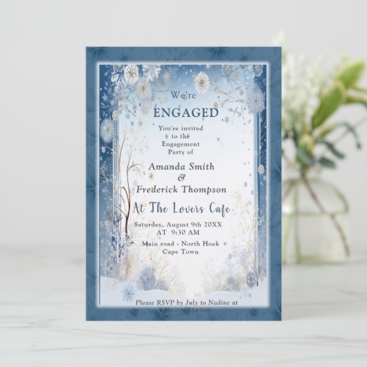 Uniek sneeuwvlok feestelijk winterontwerp kaart (Staand voorkant)