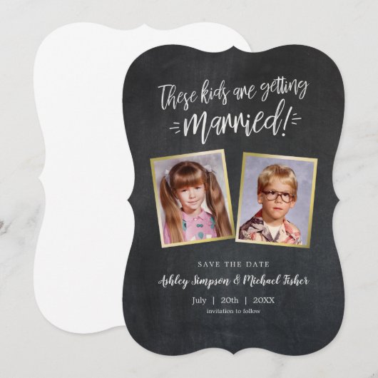 Uniek sparen de Data - Oude Foto's Save The Date (Voorkant / Achterkant)