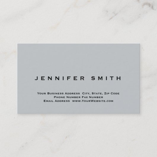 Uniek standaard lichtgrijs Visitekaartje (Voorkant)