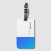 Uniek Stijlvol Blauw Wit Modern Eenvoudig Bagagelabel (Voorkant (verticaal))