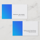 Uniek Stijlvol Blauw Wit Modern Eenvoudig Visitekaartje (Voorkant / Achterkant)