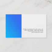 Uniek Stijlvol Blauw Wit Modern Eenvoudig Visitekaartje (Achterkant)