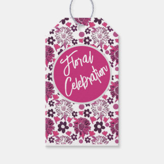 Uniek stijlvol bloemmotief cadeaulabel