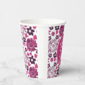 Uniek stijlvol bloemmotief papieren bekers (Rechts)