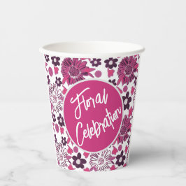 Uniek stijlvol bloemmotief papieren bekers