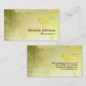 Uniek Stijlvol Geel Groen Abstract Patroon Visitekaartje (Voorkant / Achterkant)